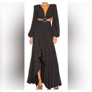 Patbo black Lurex gown, size 2.